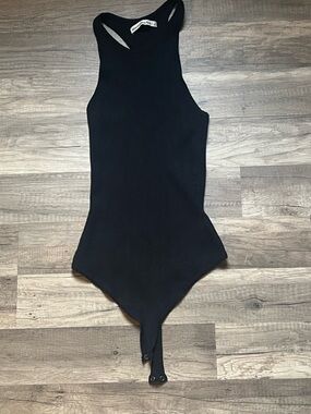 Black Ribbed Racerback Bodysuit A&F - Classic Style
